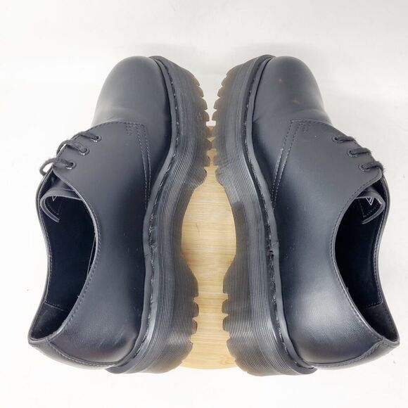 Dr Martens Quad Mono Shoes Womens 9 Vegan 1461 Platform Punk Goth Chunky Lug - Picture 11 of 14